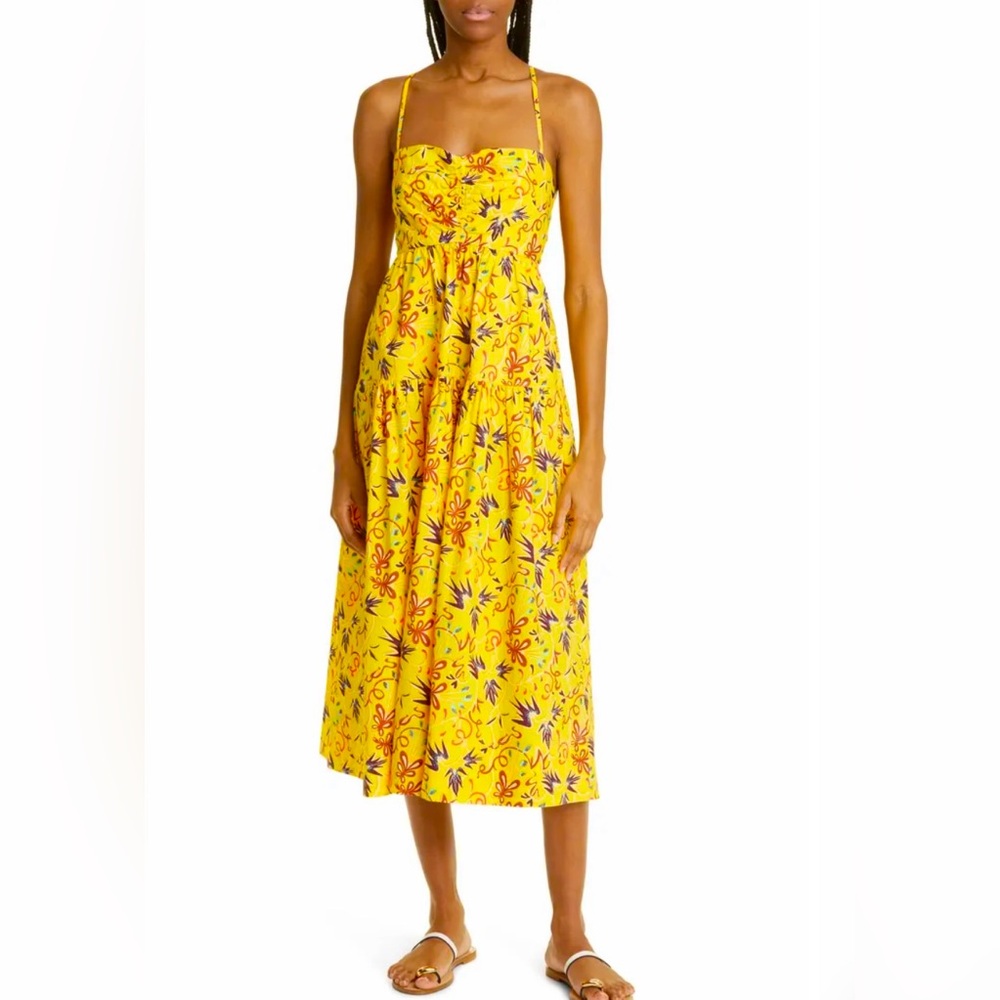 A.L.C. Yellow Floral Midi Dress